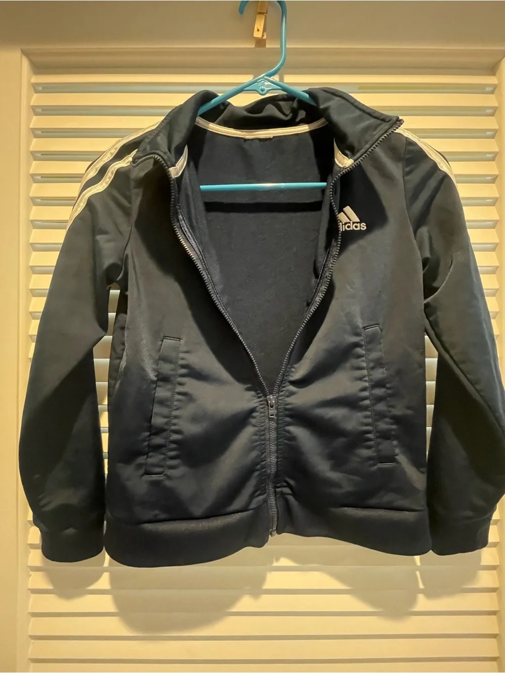 adidas Navy Track Jacket with White Stripes